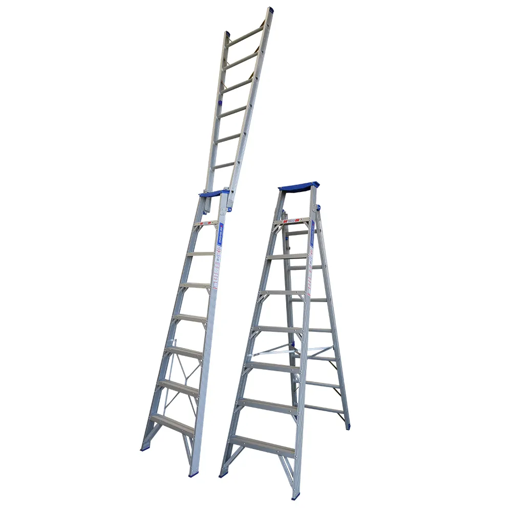 INDALEX 150kg Pro 2.4m - 4.4m Dual Purpose Aluminium Ladder PRODP8