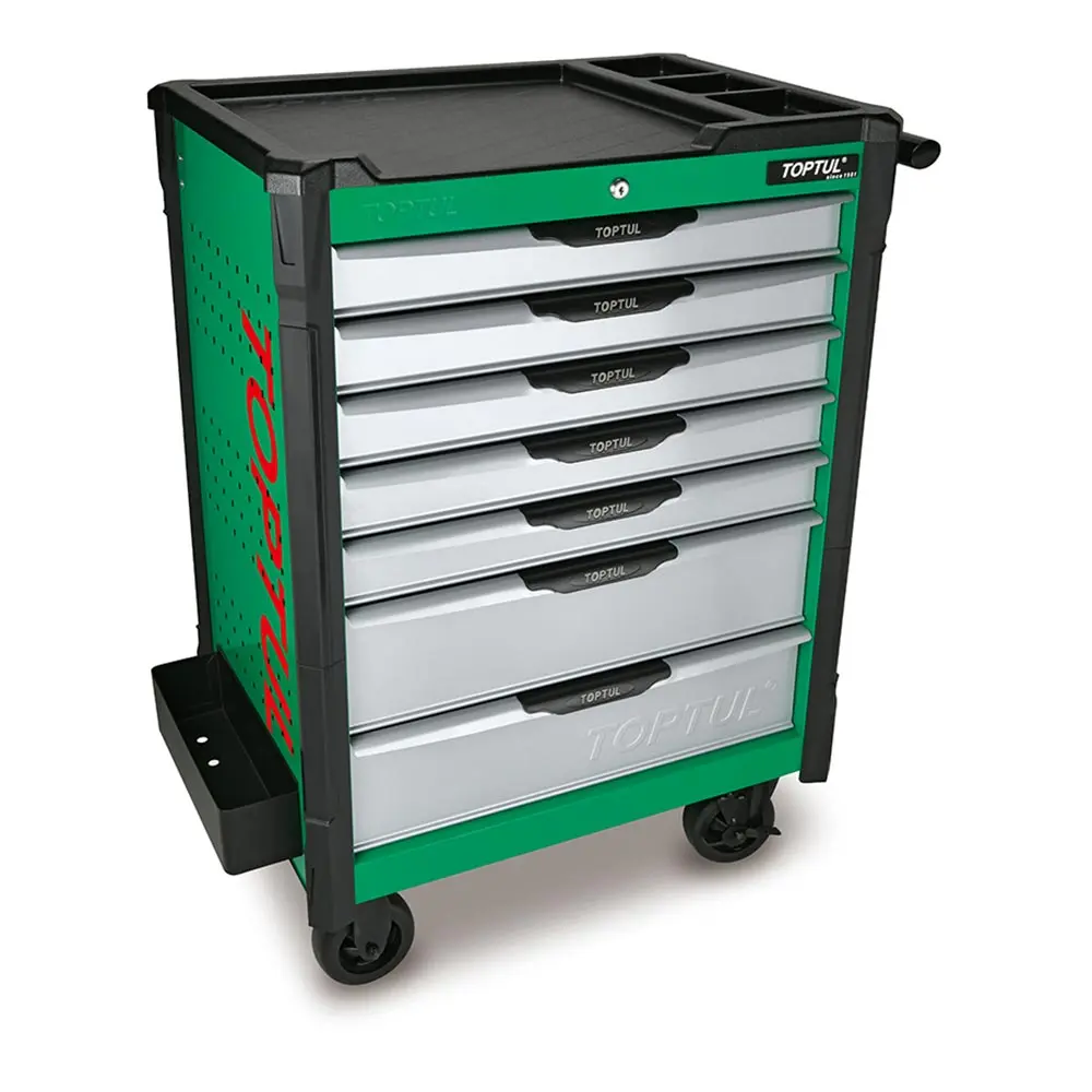 TOPTUL 7 Drawer Mobile Tool Trolley - Bumper Series TCAP0701