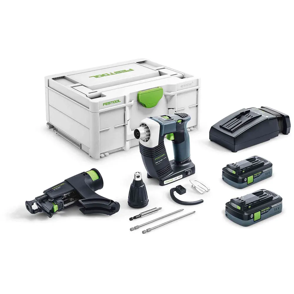 FESTOOL DWC 18V Cordless Collated Screwgun 4.0Ah HighPower Bluetooth Set in Systainer 578287