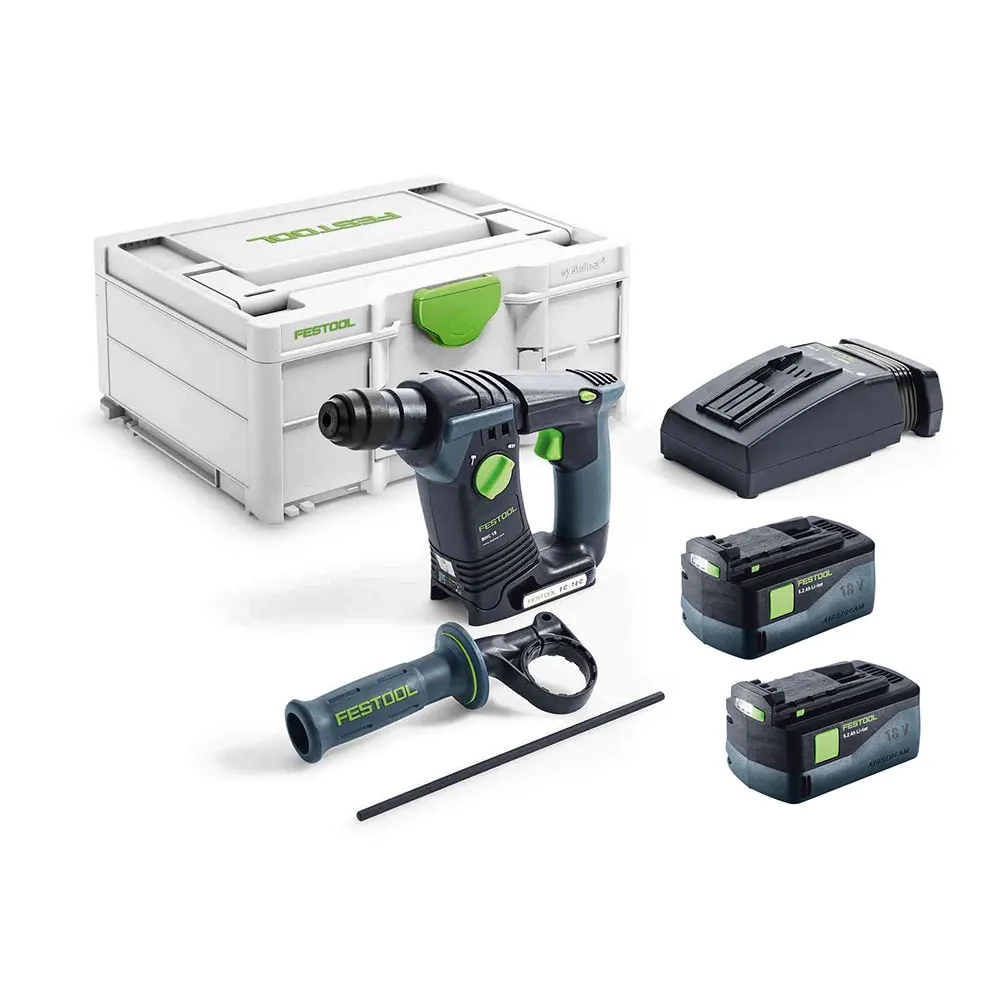 FESTOOL 18V BHC18 2 x 5ah Rotary Hammer Bluetooth Set In Systainer 578282