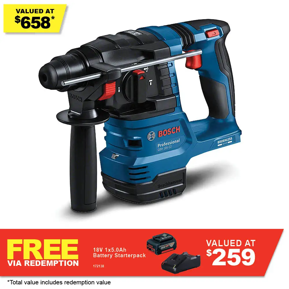 BOSCH 18V 1050rpm Brushless SDS+ Rotary Hammer Skin 0611924000