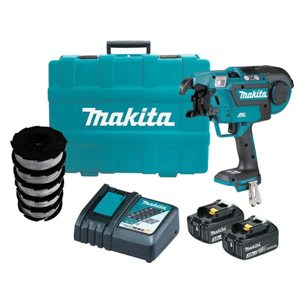 MAKITA 18V Brushless 2 x 3.0Ah Rebar Tying Tool Kit DTR180RFX1