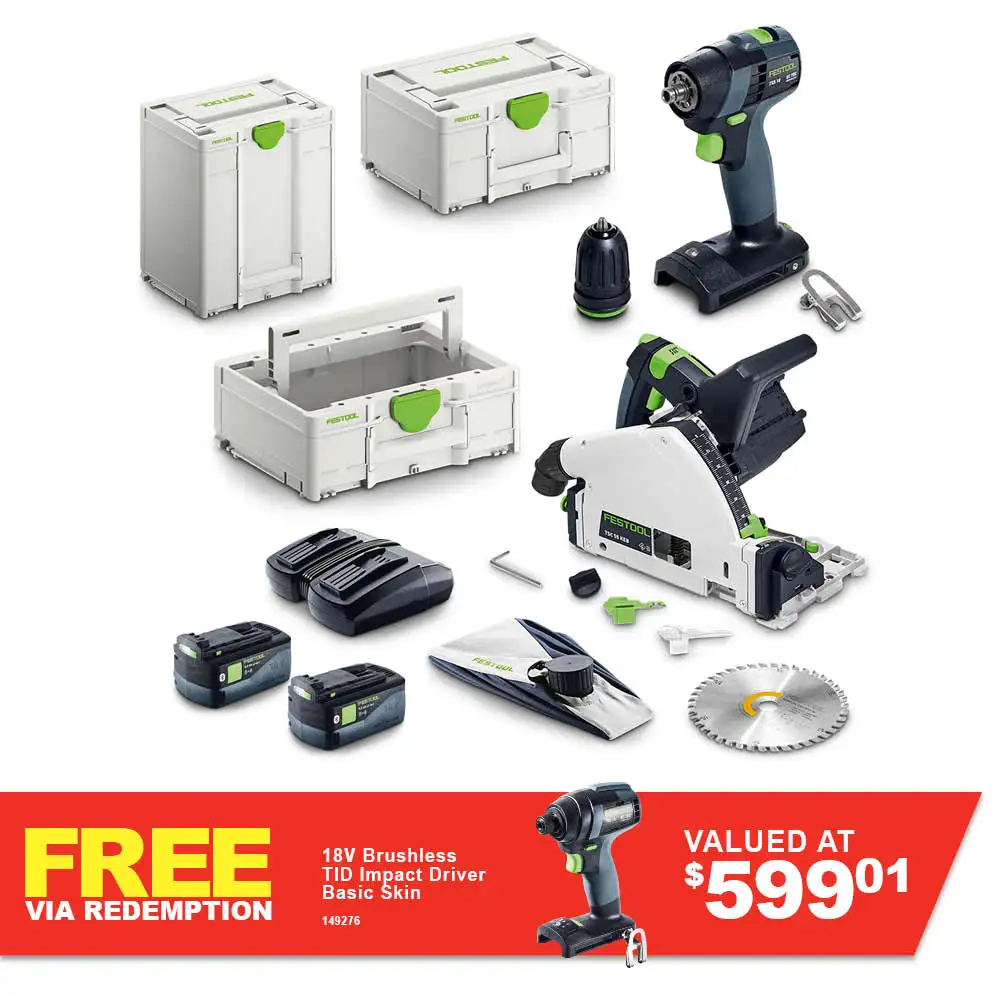 FESTOOL 18V 2 Piece 5.0Ah Li-ion Universal Combination Kit 578505