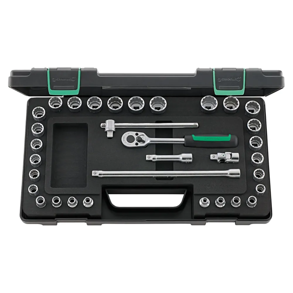 STAHLWILLE 3/8" Drive 12 Point Socket & Accessory Set - 33 Piece 96021122