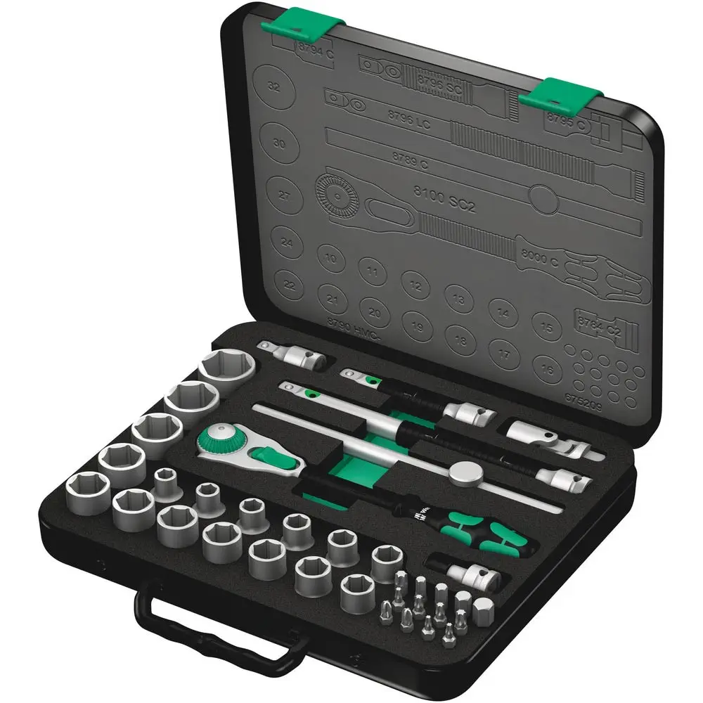 WERA 10-32mm 1/2Inch Drive 1/2"-1 8100 MET/AF SC Socket Set - 37 Piece WER003645