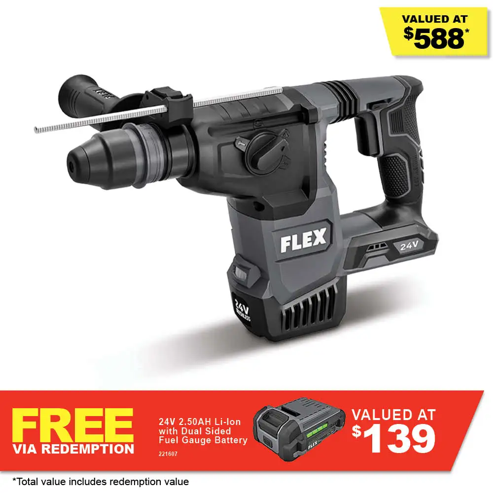 FLEX 24V Brushless 26mm (1inch) SDS Plus Rotary Hammer Skin FXA1551A-Z