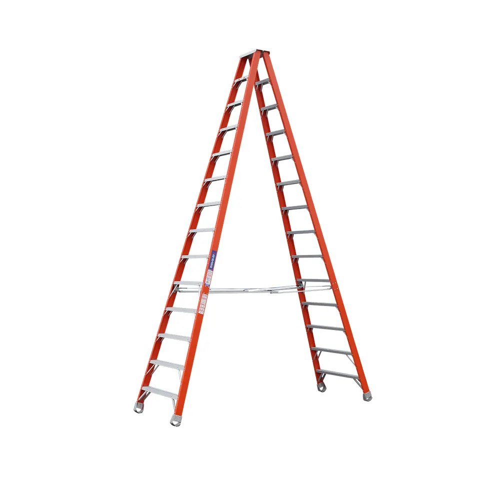 INDALEX 180kg Pro 4.3m Double Sided Fibreglass Step Ladder PROSF14D
