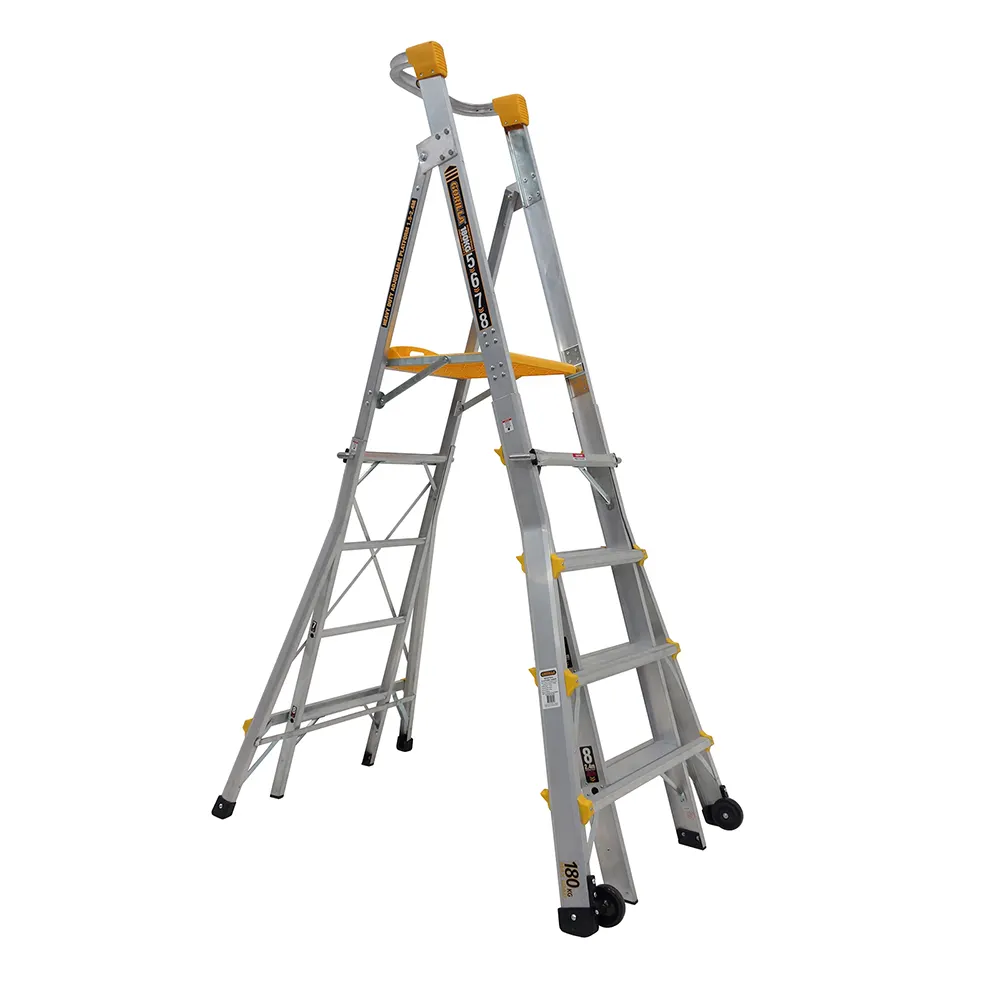 GORILLA 1.5-2.4m Adjustable Platform Ladder 180kg Industrial PL0508-HD
