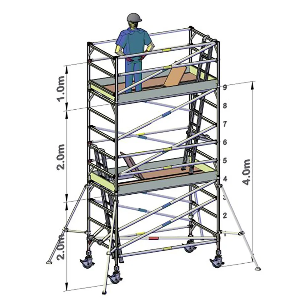 OLDFIELDS 4.0x2.4x1.2M D - 2 WD Scaffold Pro Series Mobile Tower TP12244002