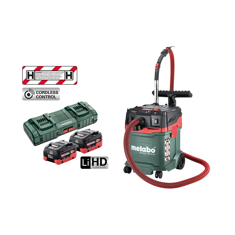 METABO 36V 30L H Class 2 x 10.0Ah Wet/Dry Vacuum AU60207500