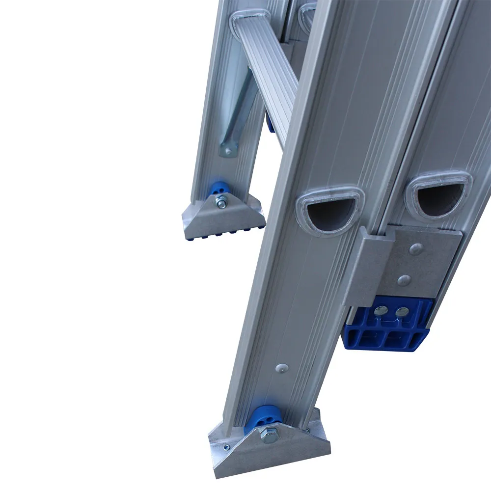 INDALEX 180kg Pro 2.6m-4.1m Aluminium Extension Ladder-Swivel Feet PROX14-SF