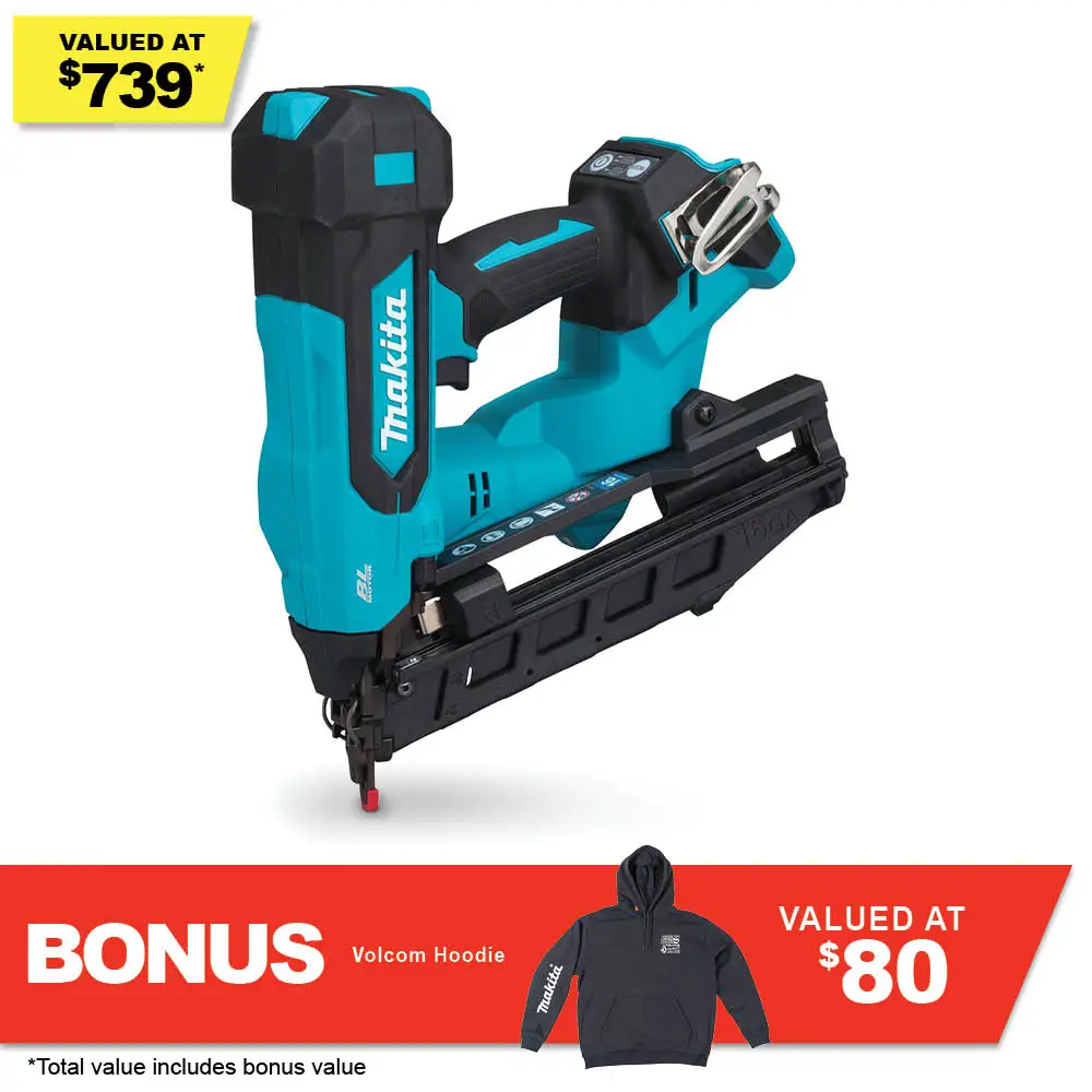 MAKITA 18V Brushless 16GA Angled Finishing Nailer Skin DBN610Z