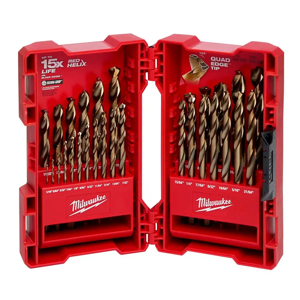 MILWAUKEE Red Helix Cobalt Drill Bit Set Imperial - 29 Piece 48892341