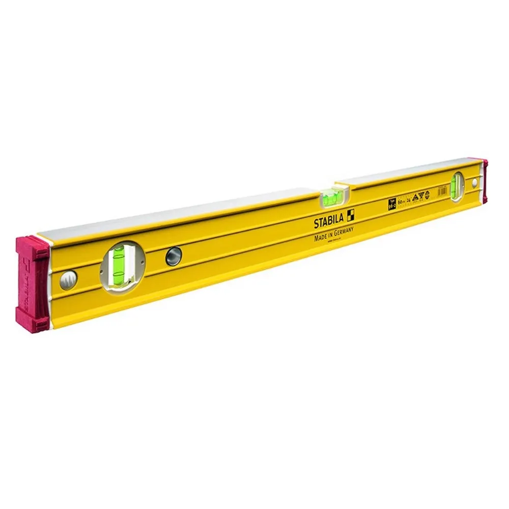 STABILA Box Frame Ribbed 3 Vial Spirit Level 2440mm 96-2/244