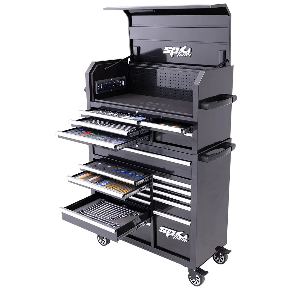 SP TOOLS 333 Piece 18 Drawer Metric/SAE Sumo Series Tool Kit - Black SP50553X