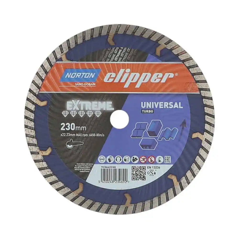 CLIPPER 230 x 22.23/12mm Turbo Segmented Diamond Blade for General Purpose Cutting 70184623180