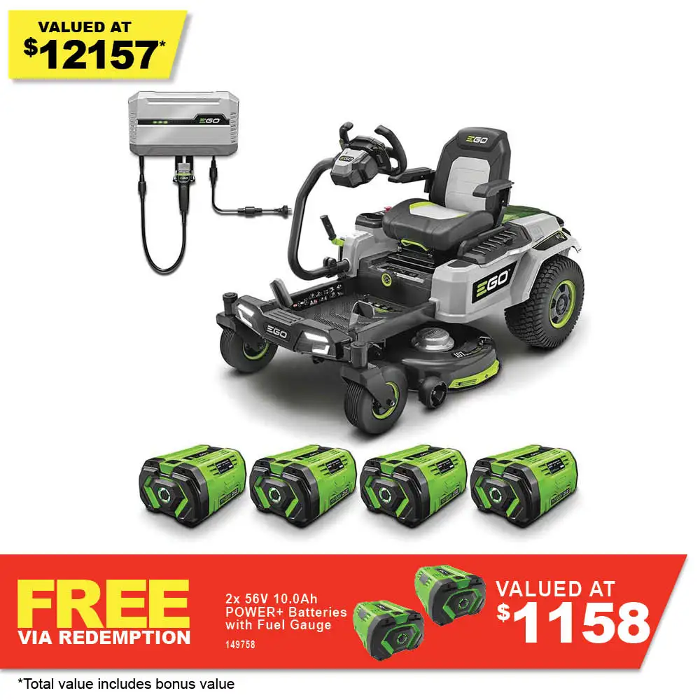 EGO POWER+ 56V 4 x 12Ah 42inch E Steer Zero Turn Ride on Mower Kit ZT4205E-S