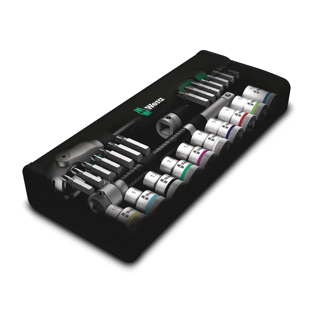 WERA 8100 SC 6 Zyklop Speed Ratchet Set 10-19mm 1/2" Drive Metric - 28 Piece WER004076