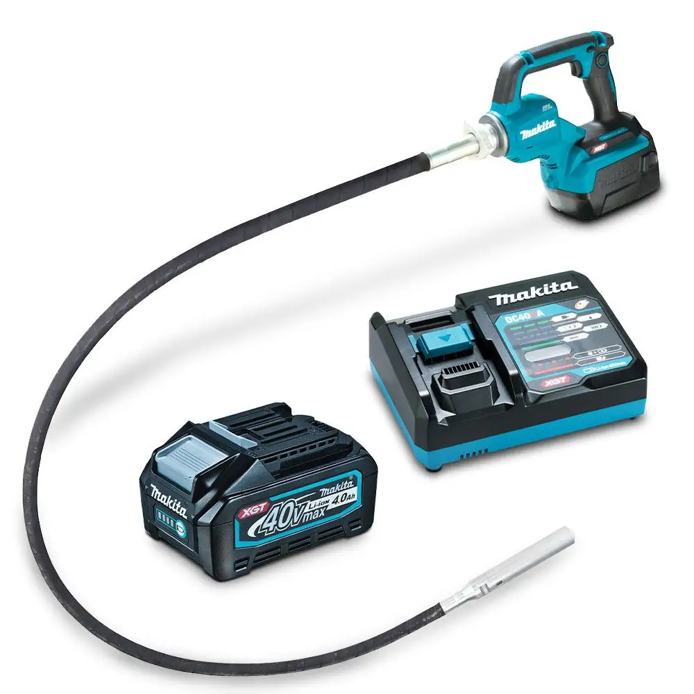 MAKITA 40V Max XGT 1 x 4.0AH 2400mm Concrete Vibrator Kit VR004GM102