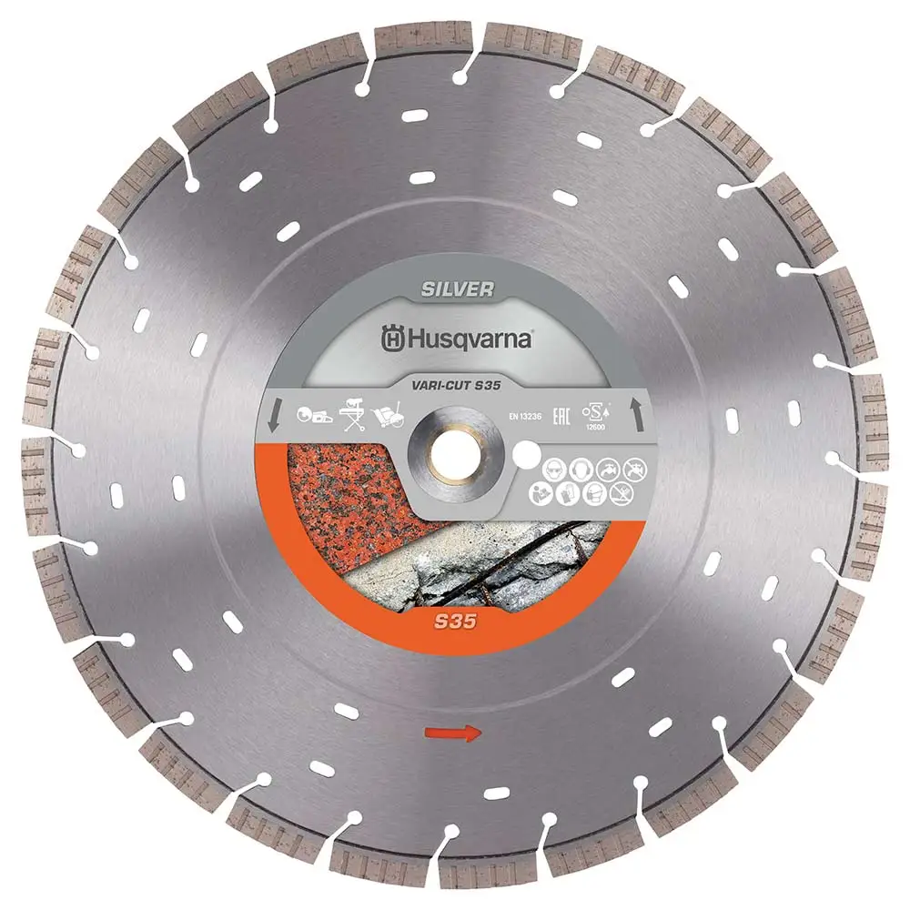 HUSQVARNA 400mm Vari-S35 Segmented Diamond Blade For Multi-Purpose Cutting 534972030