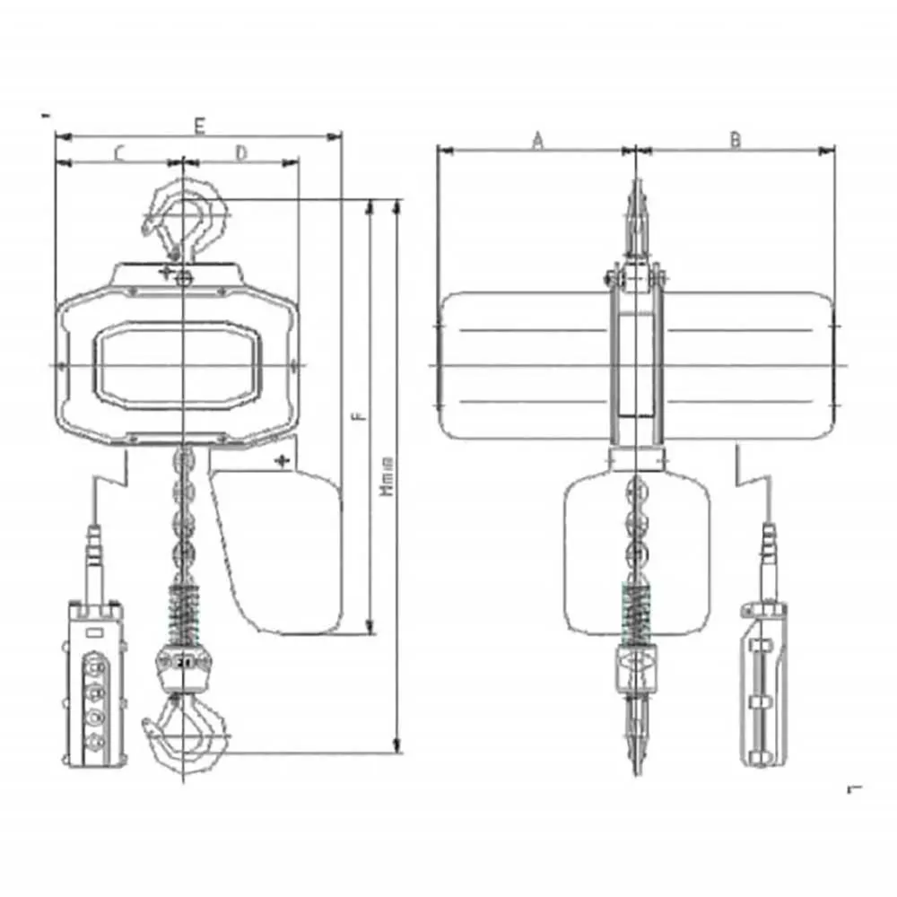 ITM 2 tonne 3m 240V Electric Trolley Chain Hoist TM9005-02003