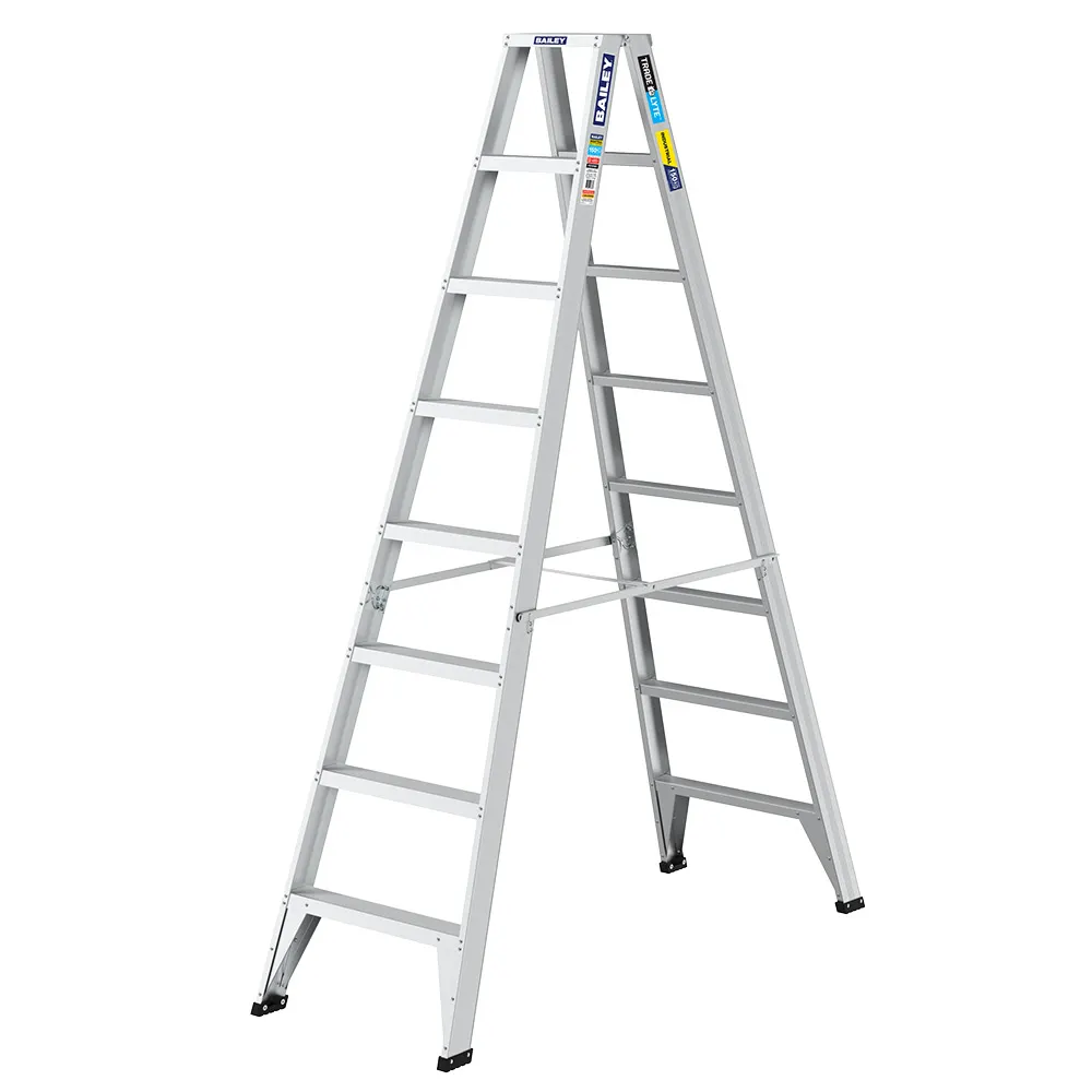 BAILEY 2.4m 150kg Trade Lyte Aluminium Double Sided Step Ladder FS14143