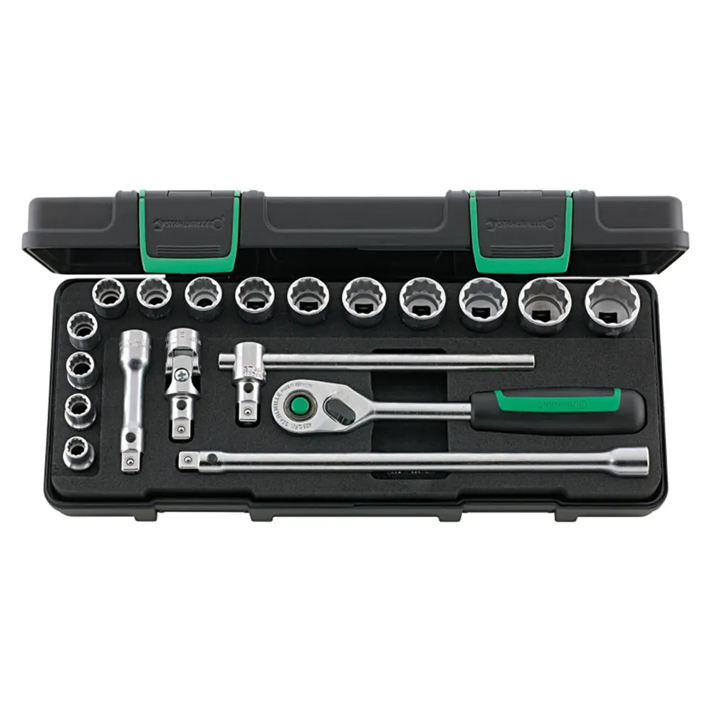 STAHLWILLE 3/8" Drive 12 Point Quick Release Socket & Accessory Set - 19 Piece 96021180