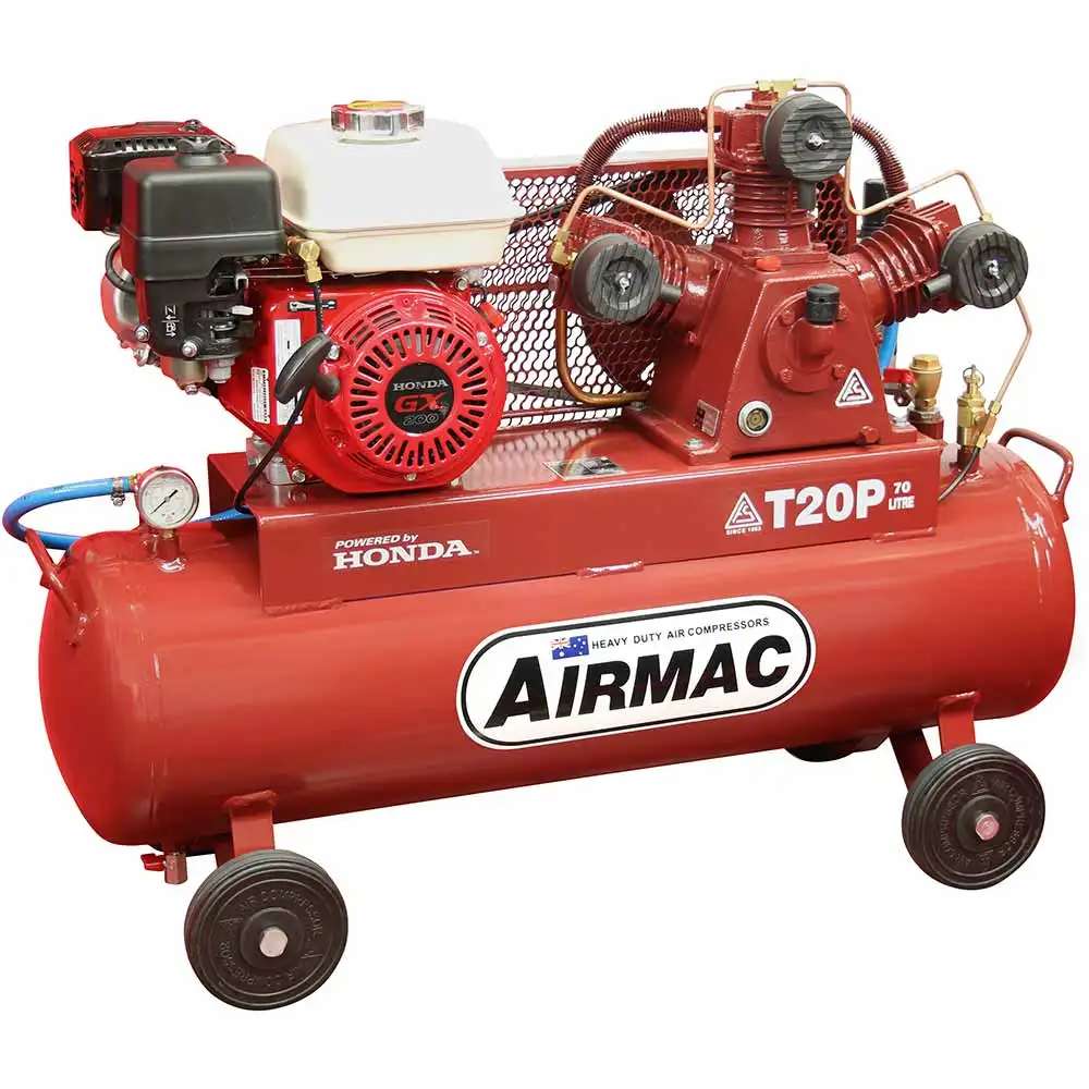 AIRMAC 6.5hp 70l 320 L/Min Honda Petrol Electric Start Air Compressor AM T20P ES