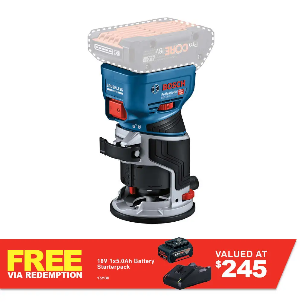 BOSCH 18V 1/4" Laminate Trimmer Skin With L-BOXX GKF 18V-8 UK 06016C2071