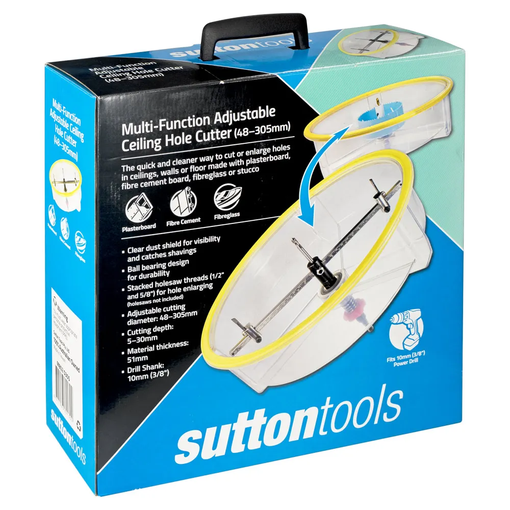 SUTTON 48-305mm Adjustable Hole Cutter w. Dust Bowl