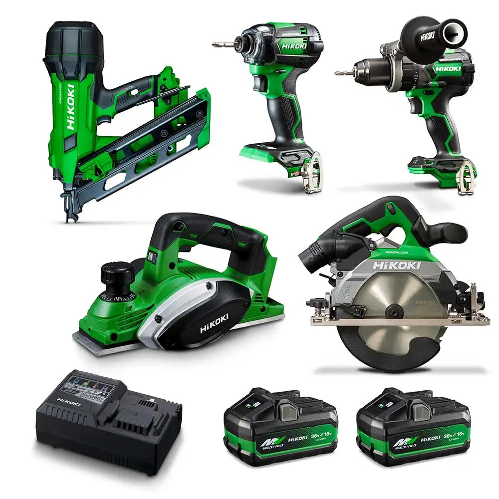 HIKOKI 18V 5 Piece 2 x 5/2.5Ah Combo Kit CHIPPYKIT1(HRZ)