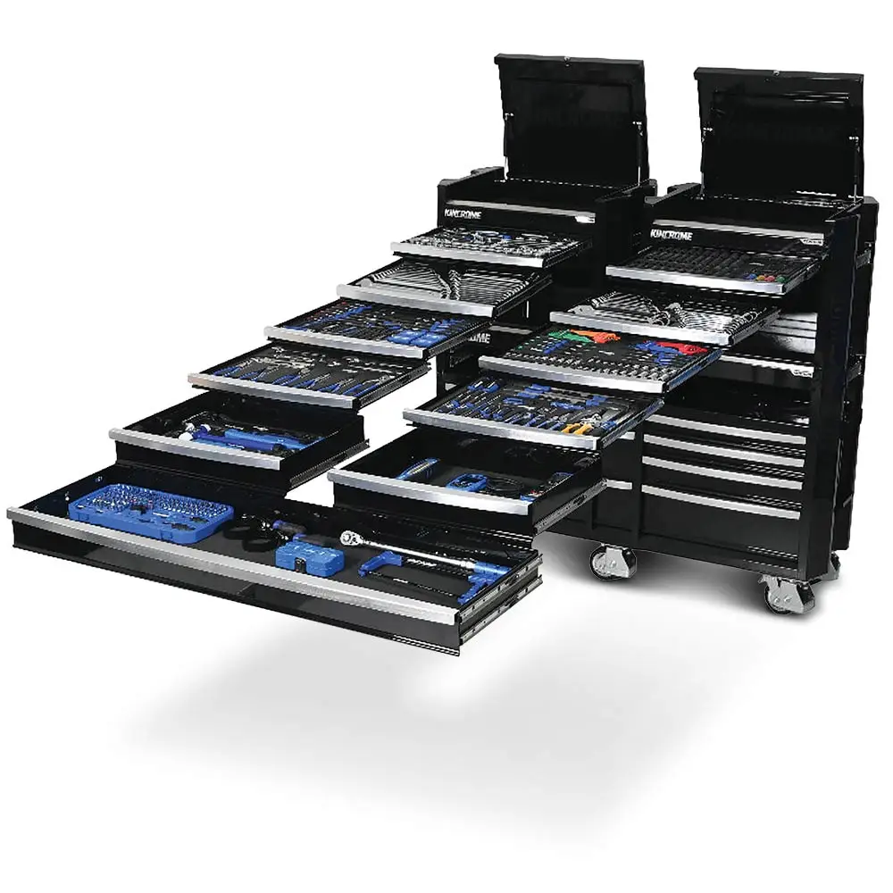 KINCROME Contour TFL Tool Trolley 729 Piece 22 Drawer Black P1824B