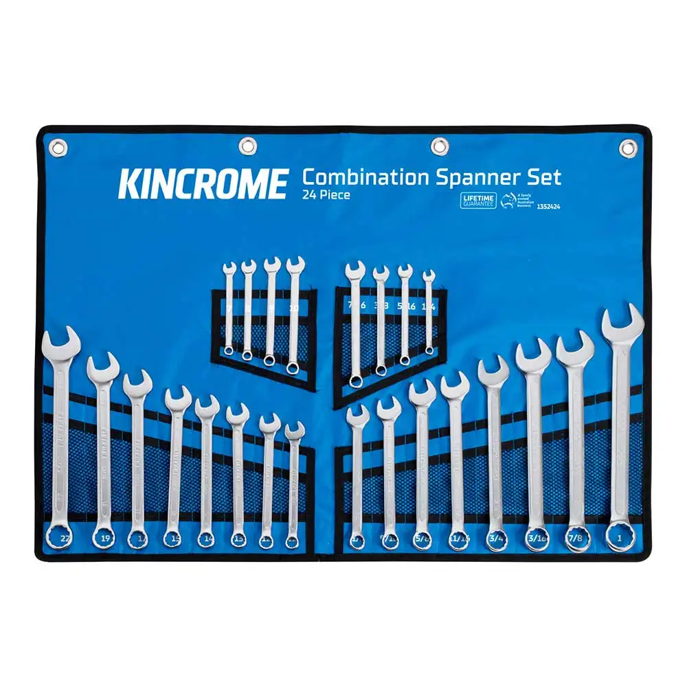 KINCROME 24 Piece Combination Spanner Set - Imperial & Metric 1352424