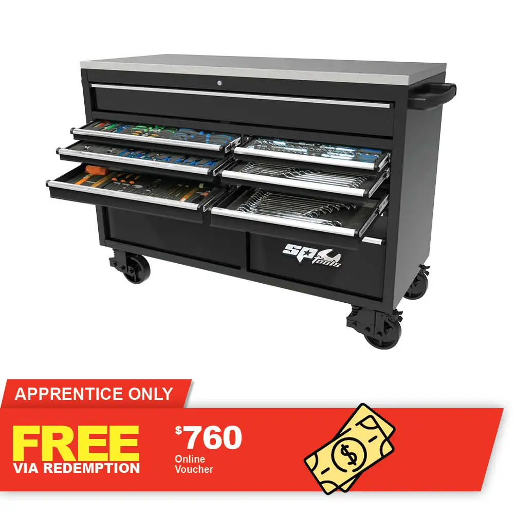 SP TOOLS 13 Drawer Metric/SAE USA Sumo Series Tool Kit Black/Chrome - 465 Piece SP50805