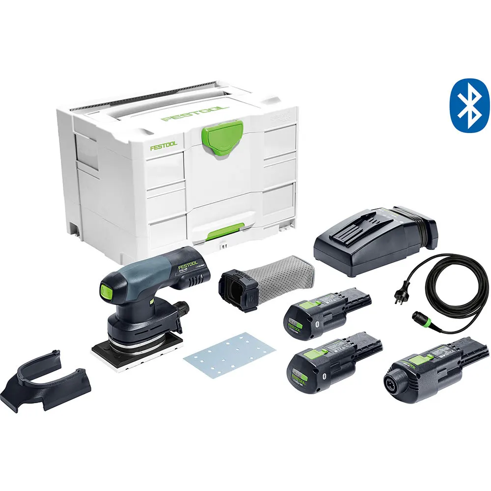 FESTOOL RTSC 400 18V 80mm x 133mm Cordless Orbital 1/4 Sheet Sander Bluetooth 3.0Ah Set in Systainer 577684