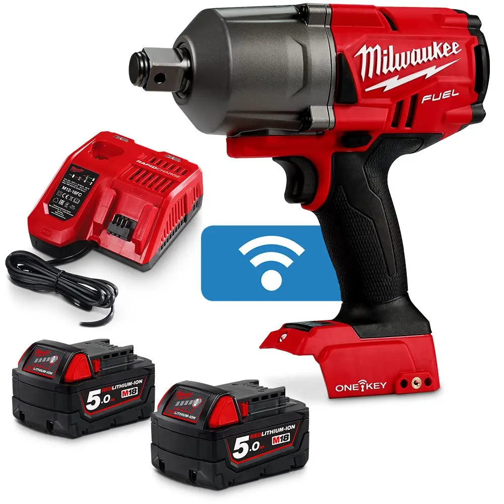 MILWAUKEE 18V FUEL One-Key 3/4inch 2 x 5.0Ah High Torque Impact Wrench Kit M18ONEFHIWF34-502C