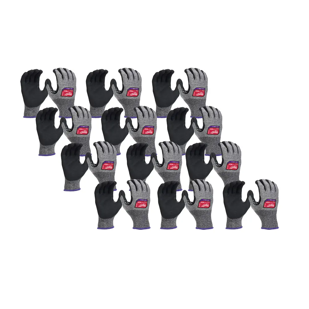 MILWAUKEE Cut F (7) High Dexterity Nitrile Dipped Gloves - 12 Pack 48737010A
