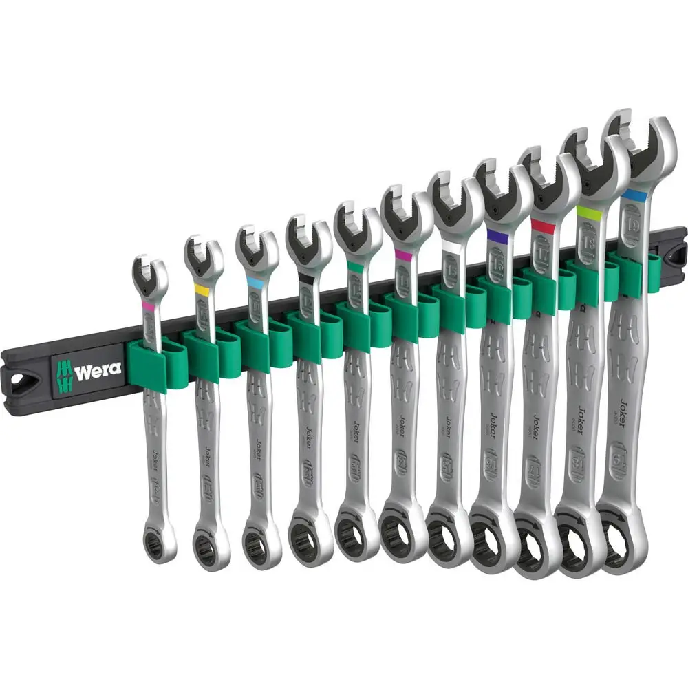 WERA 8-19m Metric Ratchet With Rail Spanner Set - 11 Piece WER020014