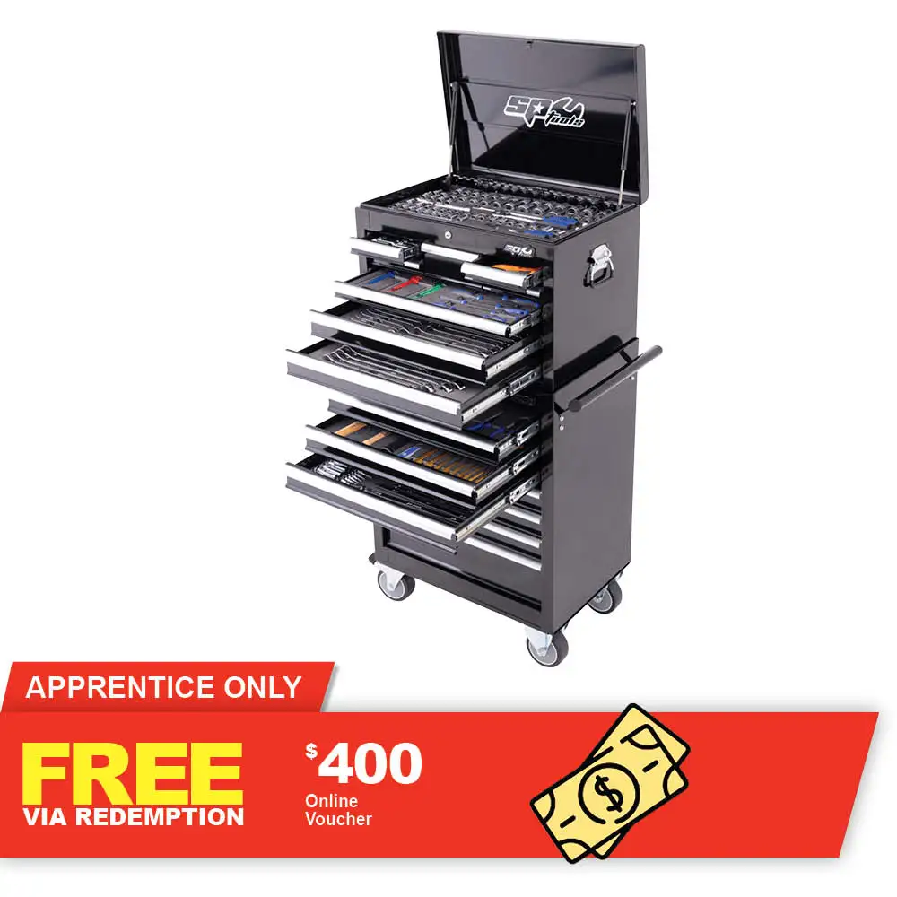 SP TOOLS Metric/Sae Tool Kit Black 15 Drawer - 370 Piece SP50110X