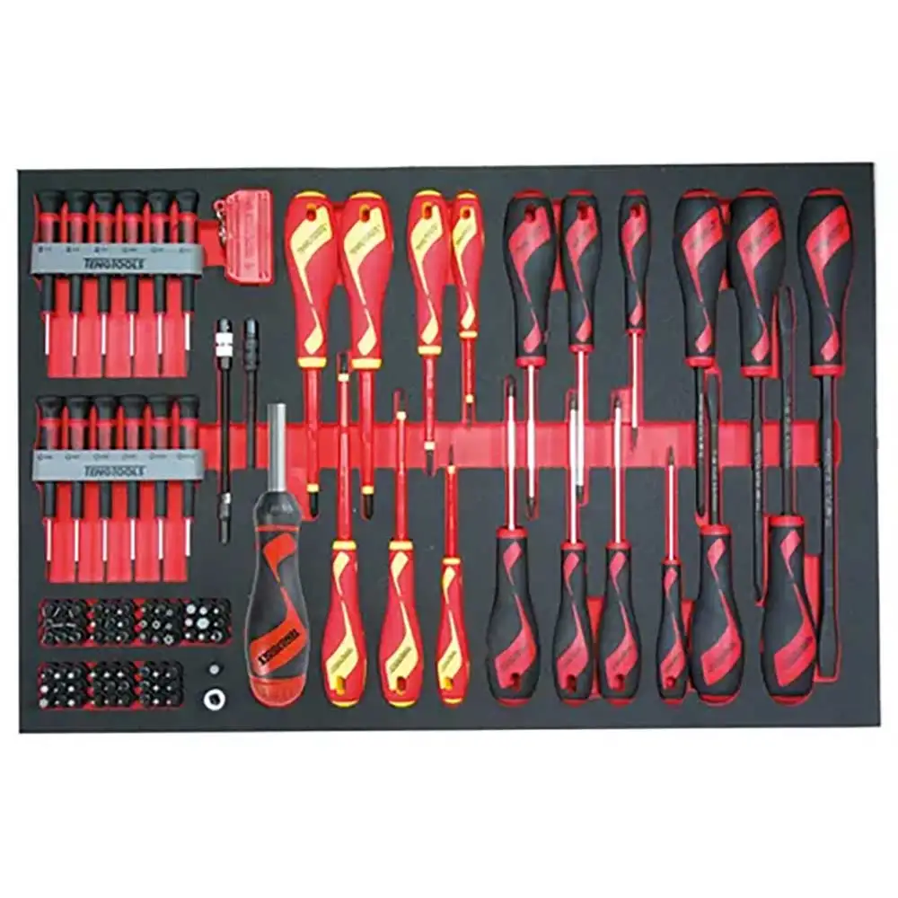 TENG TOOLS MD TX/TPX, Pwr-Thru & VDE Screwdriver Set (EVA) - 98 Piece TE-TTEMD98N