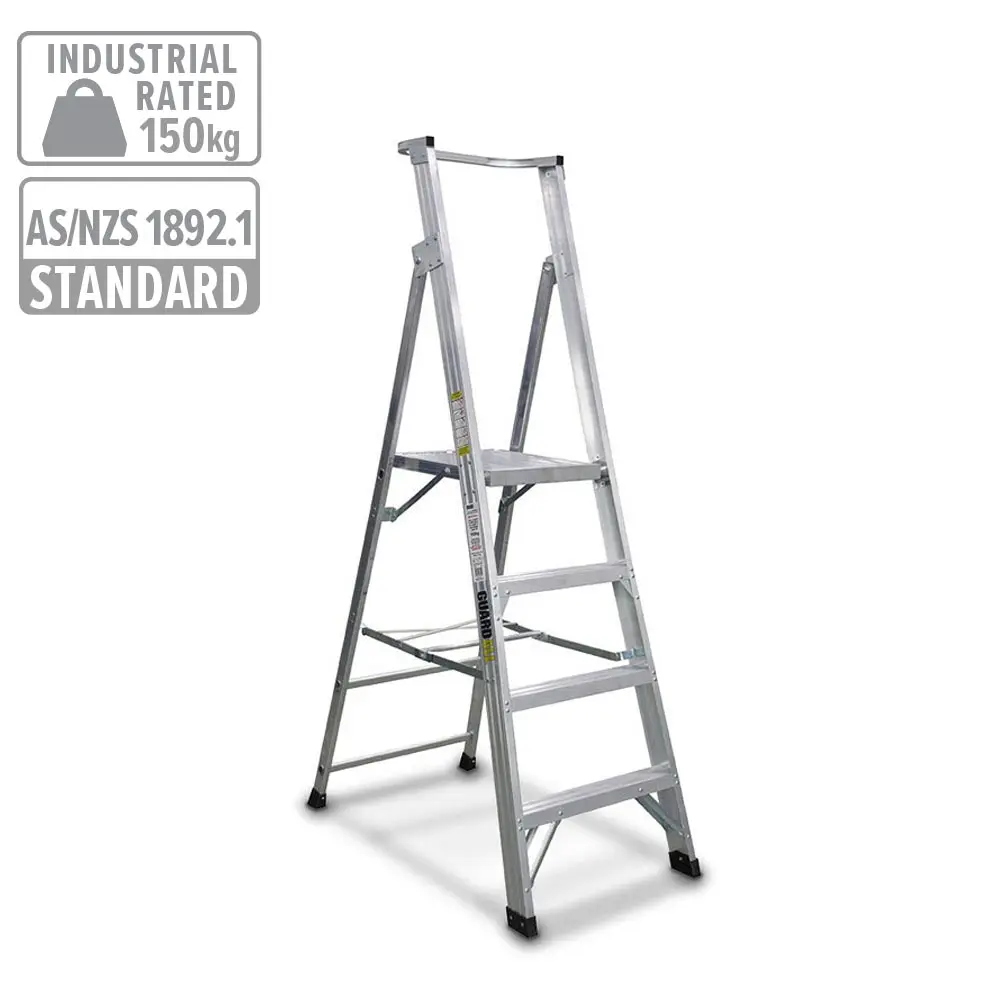 GUARDALL 4-Step 1.2m Aluminium Platform Ladder AA12104