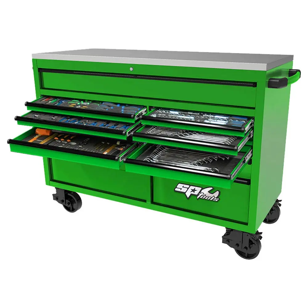 SP TOOLS 13 Drawer Metric/SAE USA Sumo Series Tool Kit Green/Black - 465 Piece SP50805G