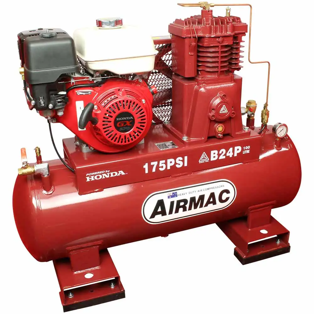 AIRMAC 9hp 100l 470 L/Min Honda Petrol Air Compressor AM B24P