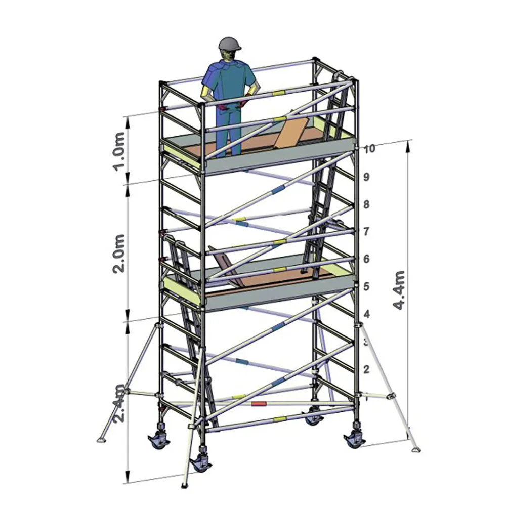 OLDFIELDS 4.4x2.4x1.2M D - 2 WD Scaffold Pro Series Mobile Tower TP12244402
