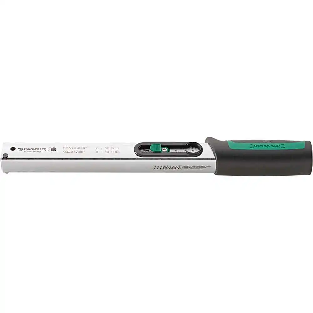 STAHLWILLE 6-50Nm 730 Quick Torque Wrench Compatible w/ 9 x 12mm Insert Tools 50184005