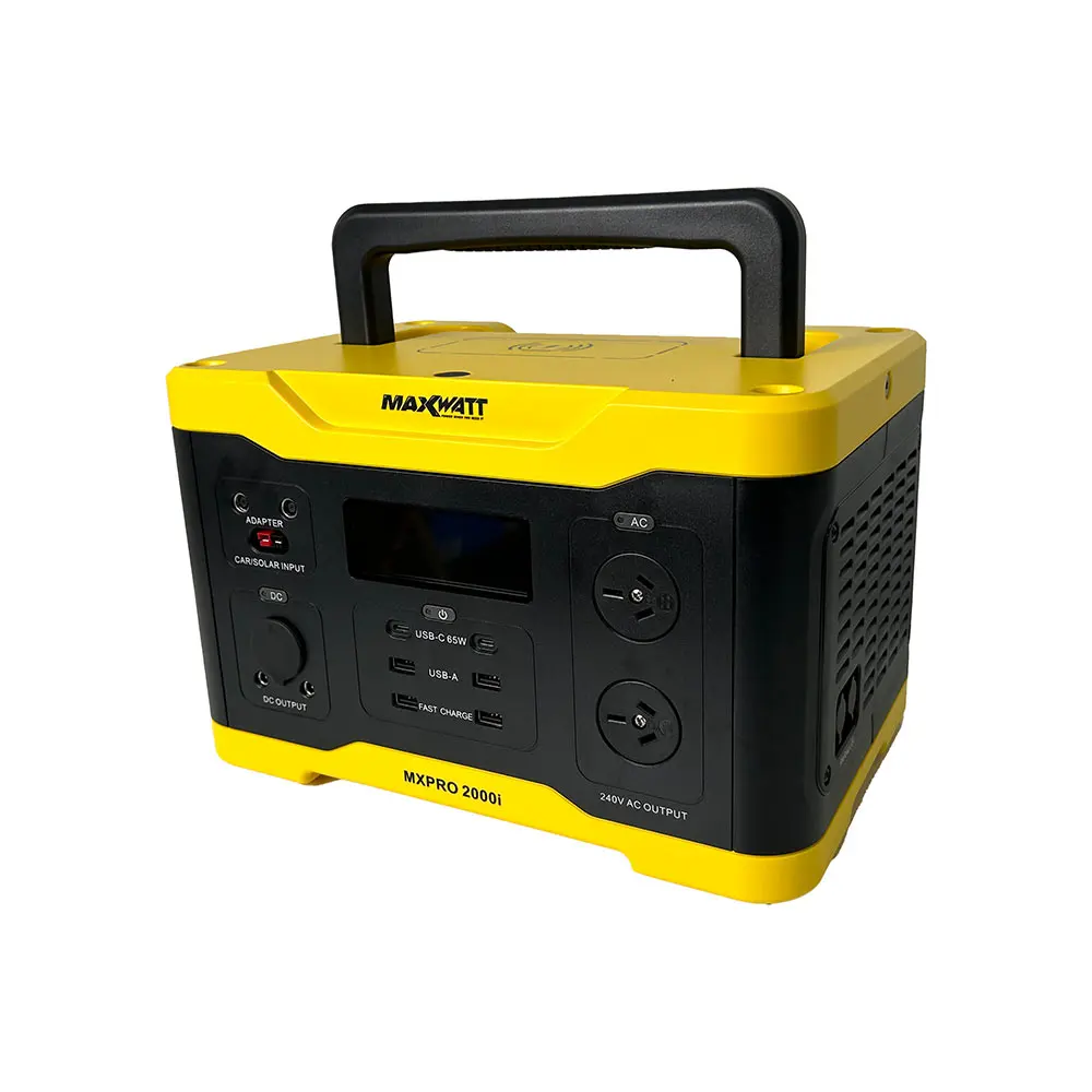 MAXWATT 1000W Rated/2000W Peak Power Pro Series Portable Power Station & Carry Bag MXPRO2000I