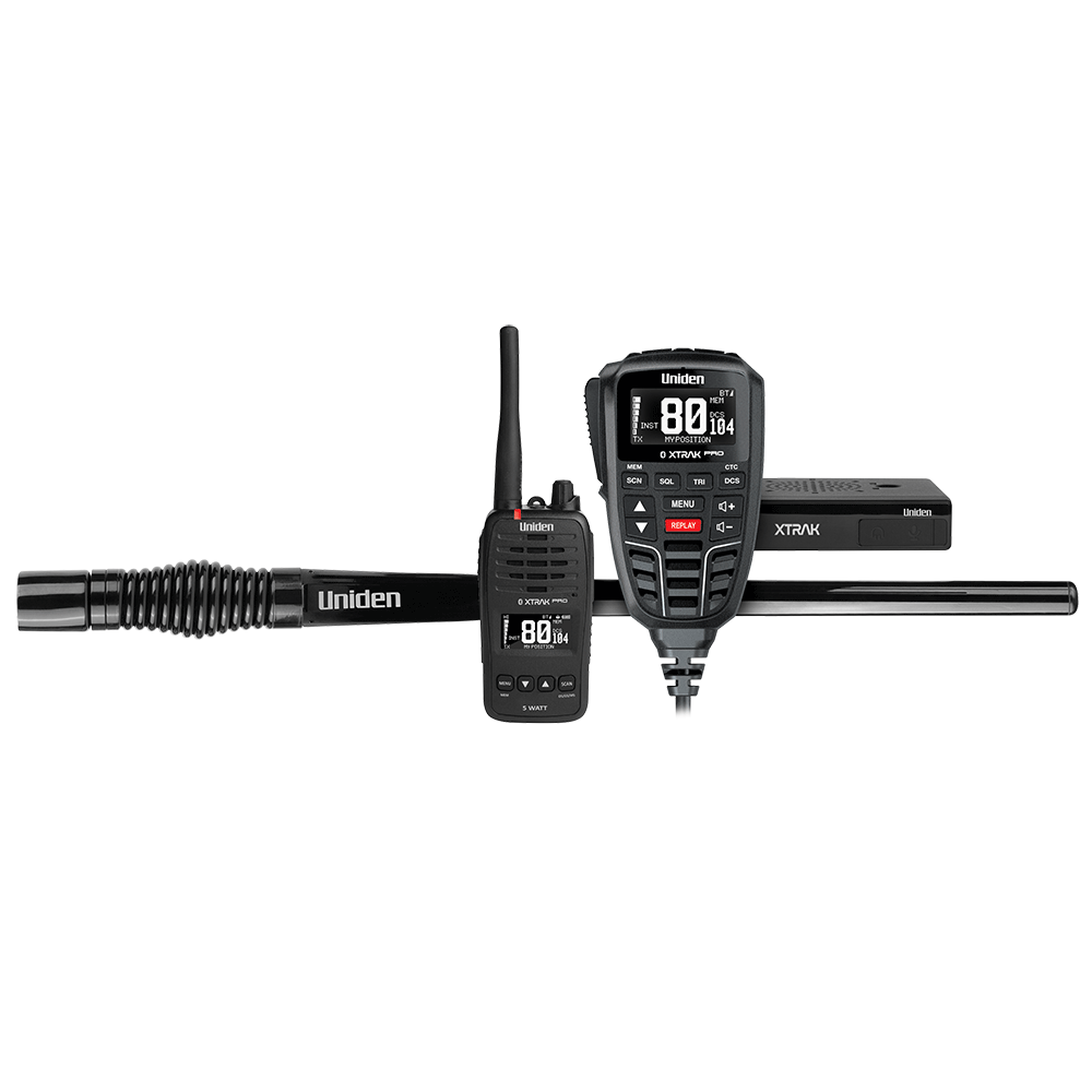 UNIDEN 5 Watt Bluetooth OLED Display App + Antenna Hand Held Radio ATX970BKS XTRAK80 PRO ULTIMATE