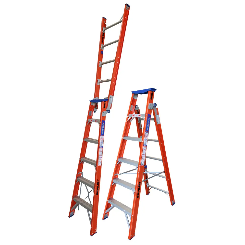 INDALEX 180kg Pro 1.8m - 3.2m Dual Purpose Fibreglass Ladder PRODPF6