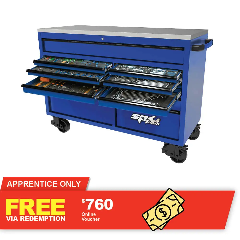 SP TOOLS 13 Drawer Metric/SAE USA Sumo Series Tool Kit Blue/Black - 465 Piece SP50805BL