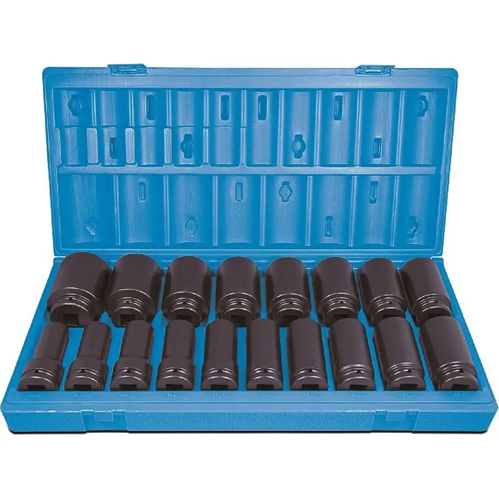 ACTION 19-50mm 3/4" Metric Deep Impact Socket Set - 18 Piece 605421801